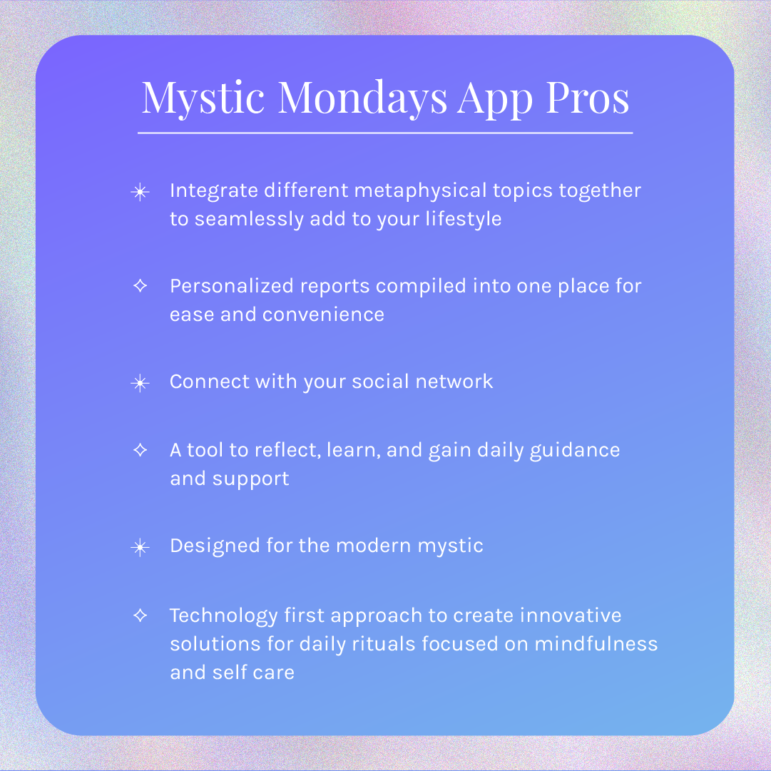 Mystic Mondays App Pros