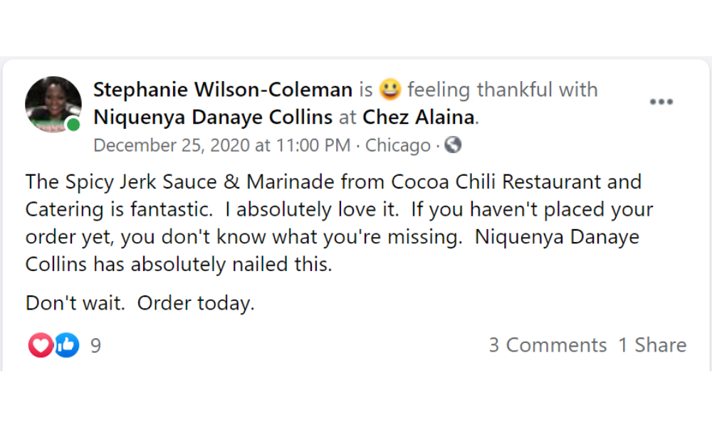 Customer Testimonial - Cocoa Chili Restaurant & Catering