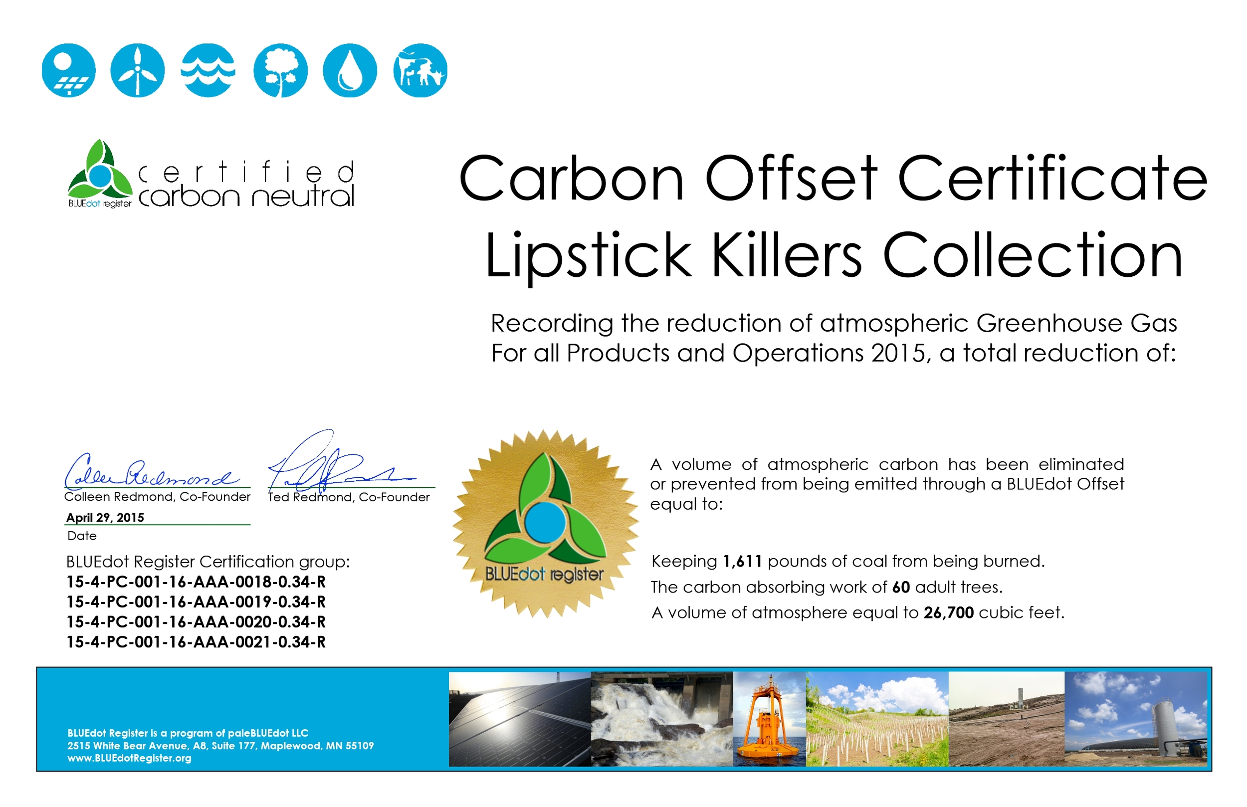 LKC Carbon Certification Data