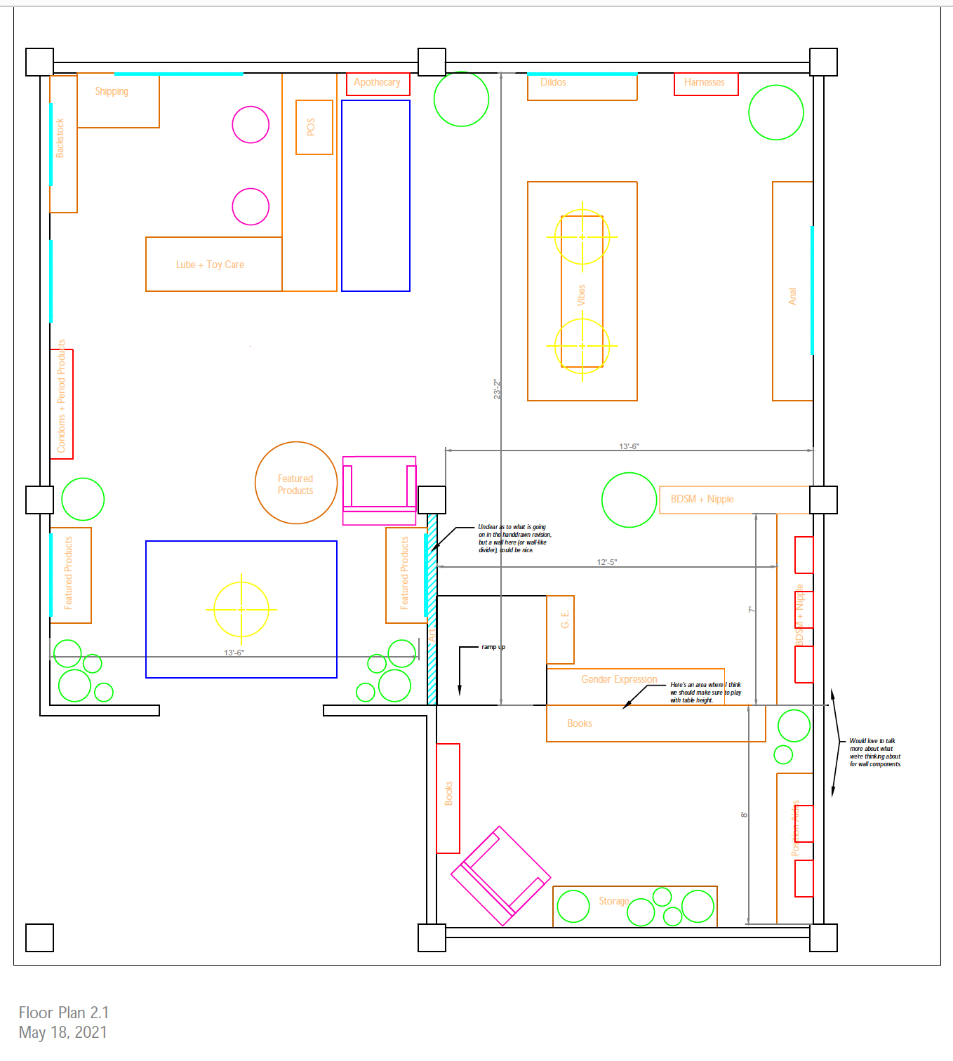 Floor plan for the store