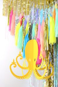 Yellow Octopus Garland 2 Chandelier By NK
