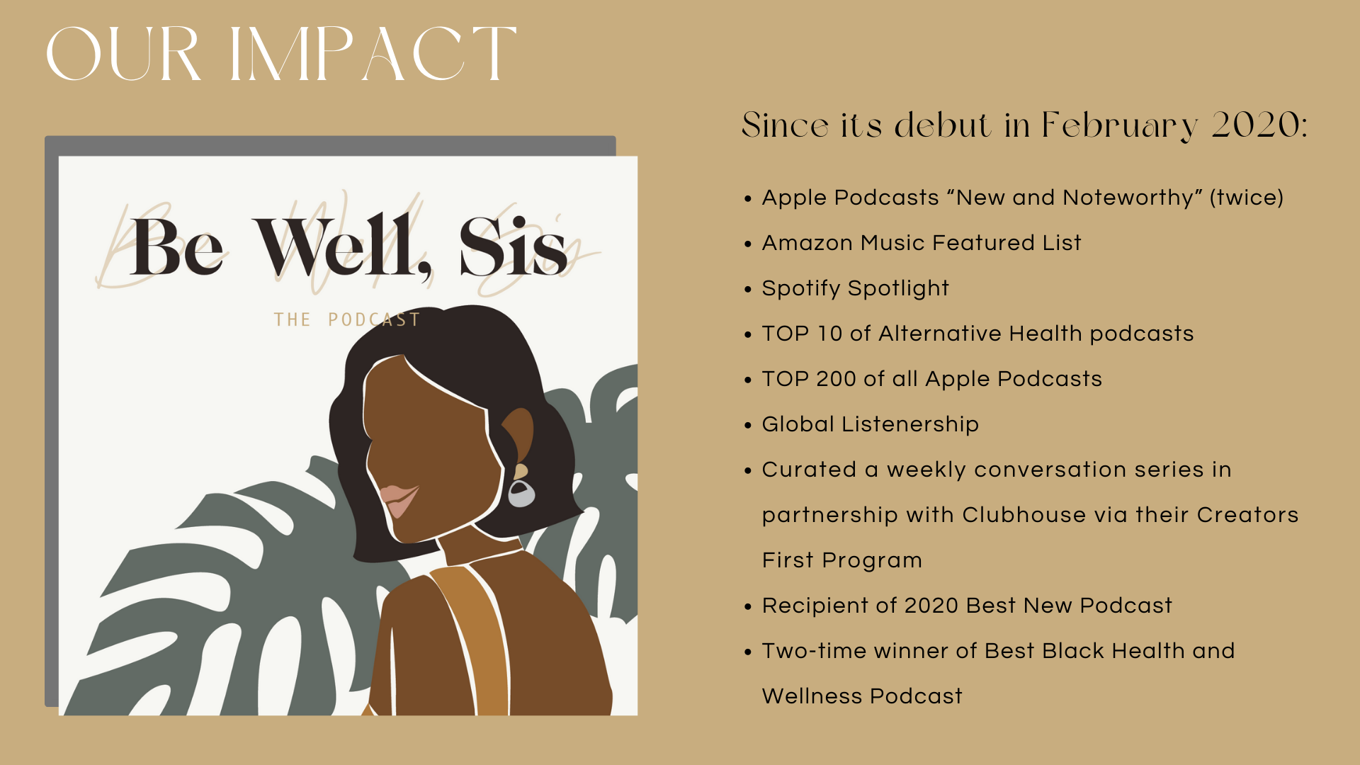 The impact of the Be Well, Sis podcast