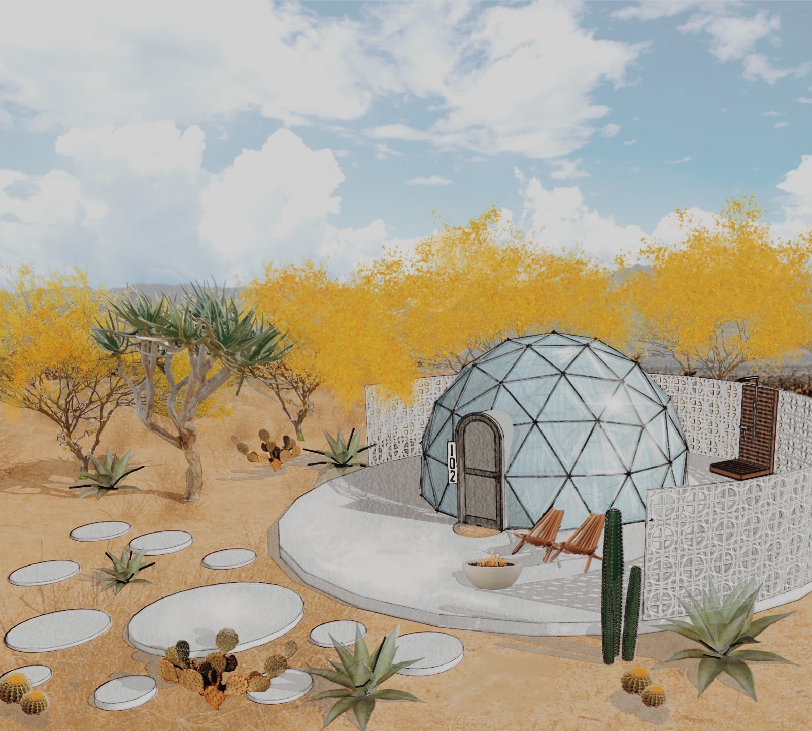 Reflective Geodesic Dome rendering