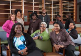 Back row (l-r): Cathy Jones; Raeisha Williams; Helen Bassett; Jason Sole; Helen Williams; Bertha Daniels; seated (l-r): Nekima Levy-Pounds; Shirlynn LaChappelle; Natonia Johnson; Kerry Jo Felder