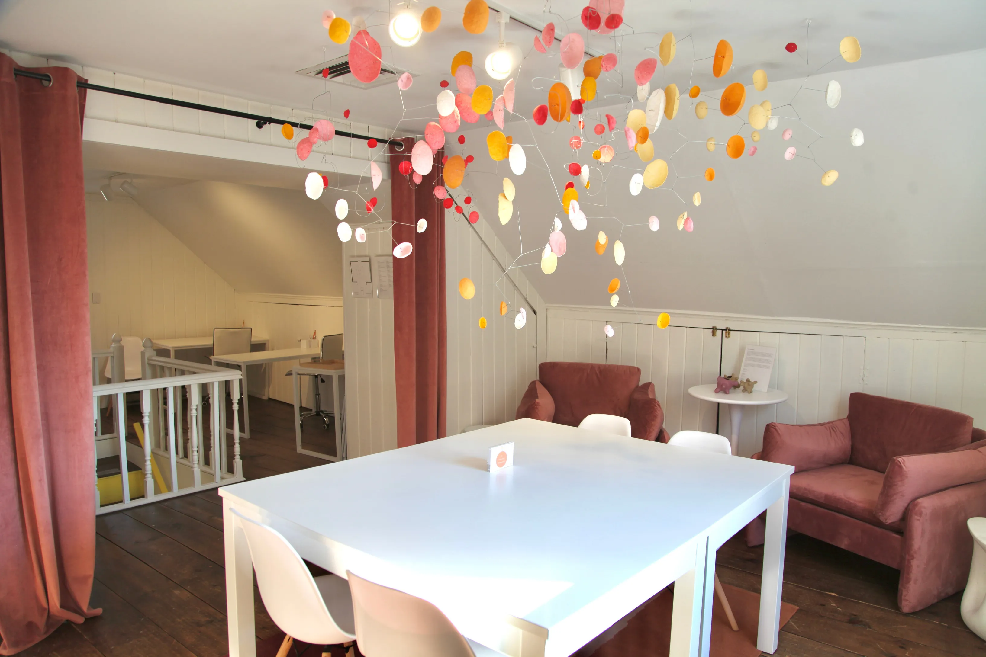 One of our beautiful art-filled co-working spaces