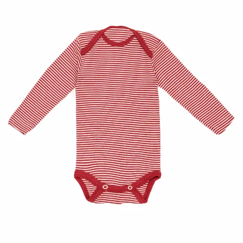 organic merino wool and cotton baby and toddler tights - red/natural s –  Lila New York LLC