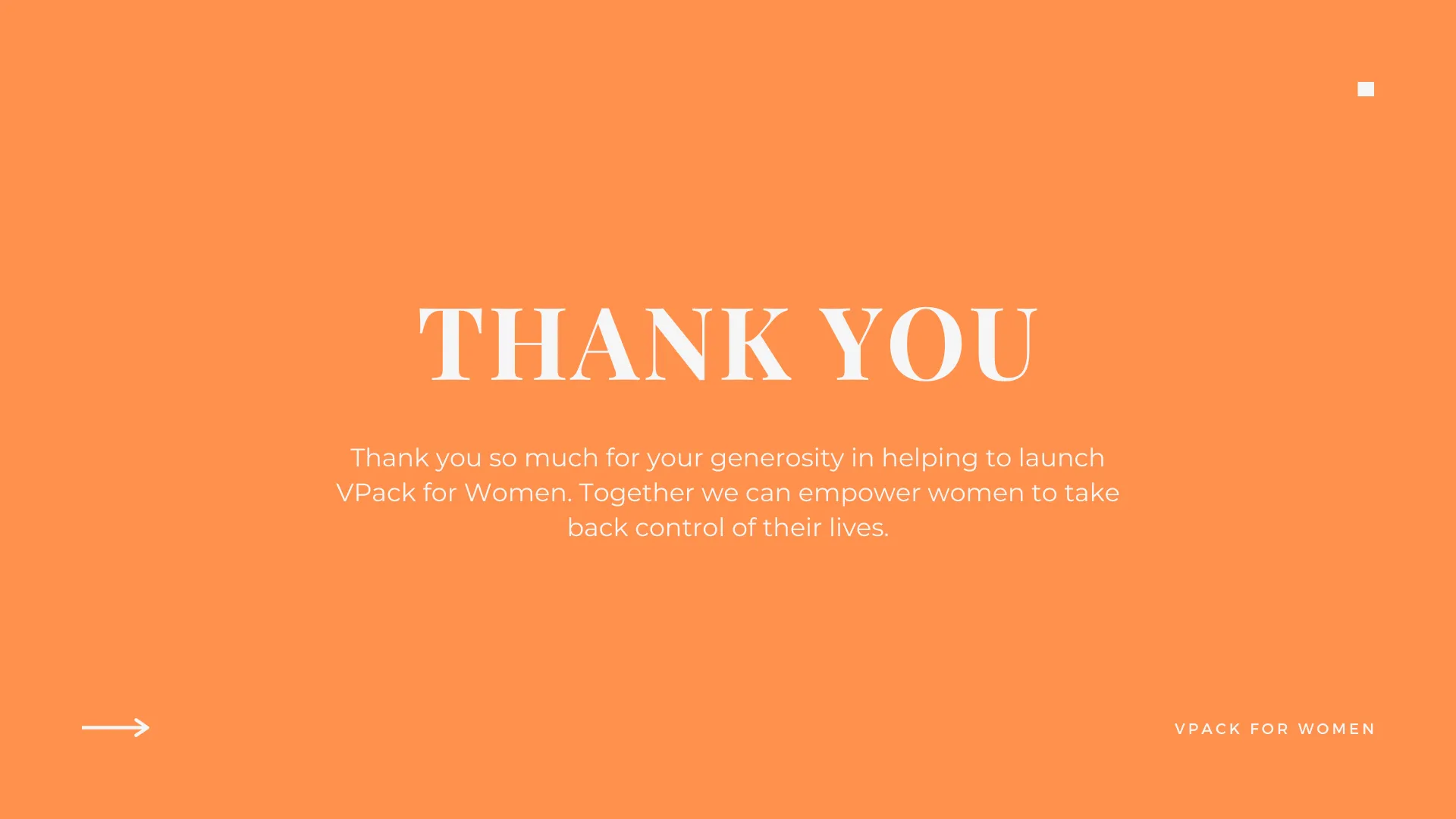 VPack for Women Thank You