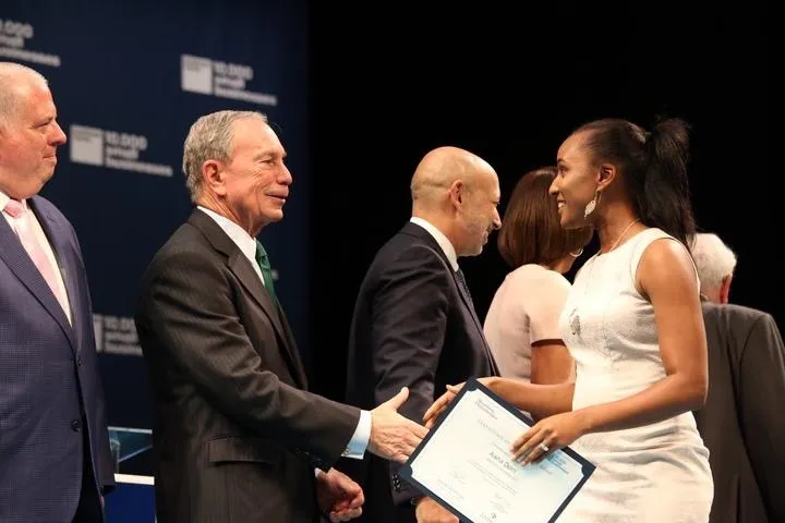 Aisha Dorn and Mayor Michael Bloomberg
