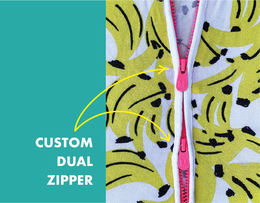 close up of milimili custom zipper 