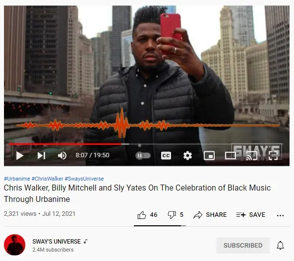 Chris Walker Urbanime on YouTube Sway in the Morning