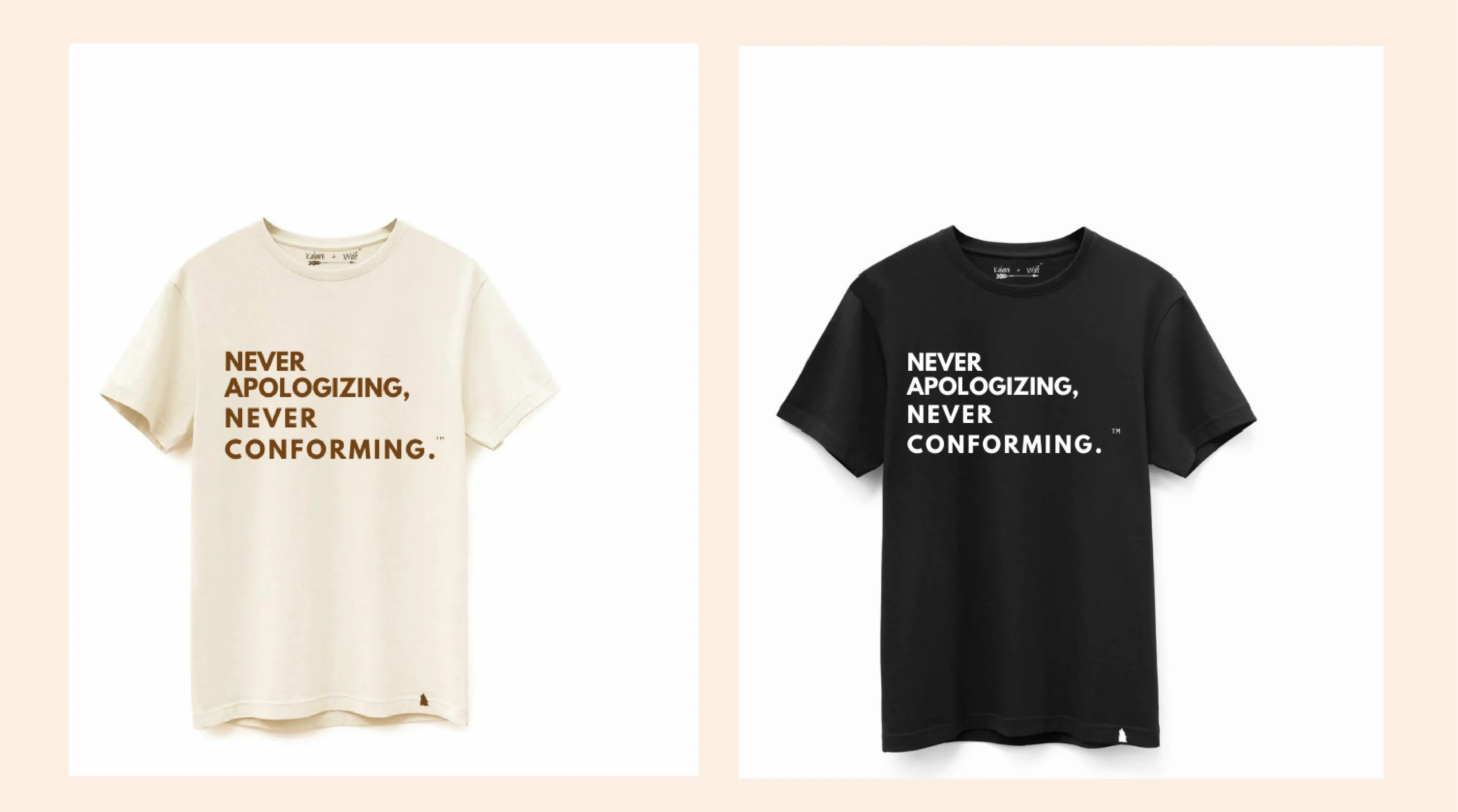 kalani and wolf never apologizing never conforming tees in natural and black supima cotton ifundwomen crowdfunding campaign