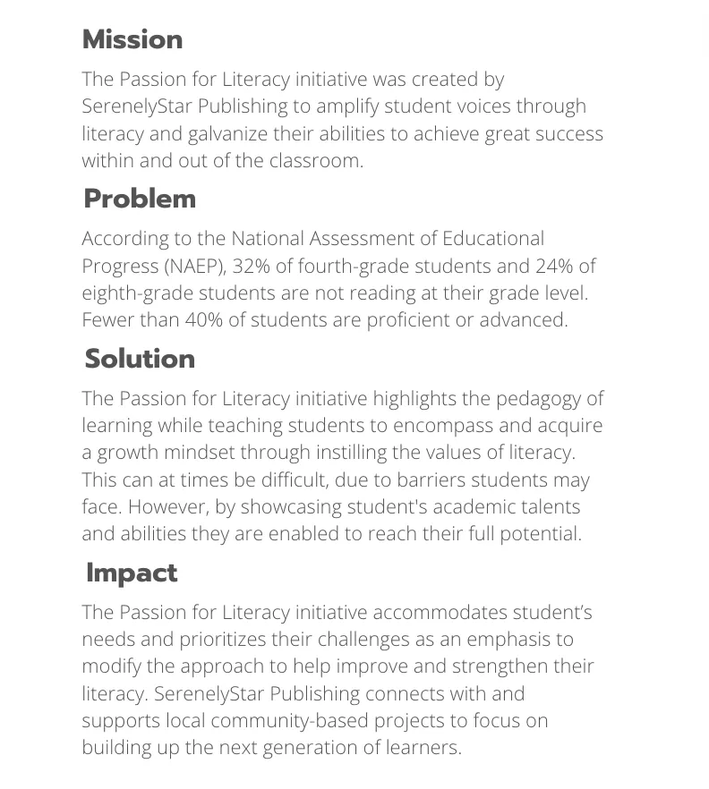 Passion for Literacy