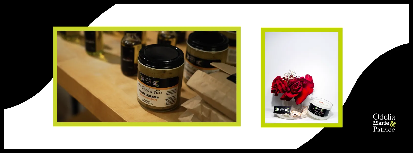 A collection of photos of OMandP products.